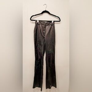 Meshki Sleek Black Leather Pants